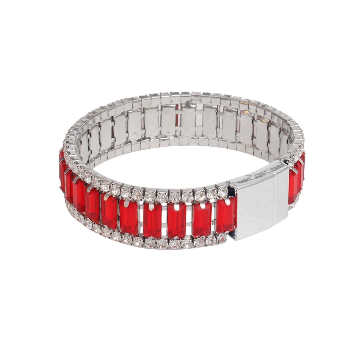 DST Sorority Red Baguette Bling Tennis Bracelet