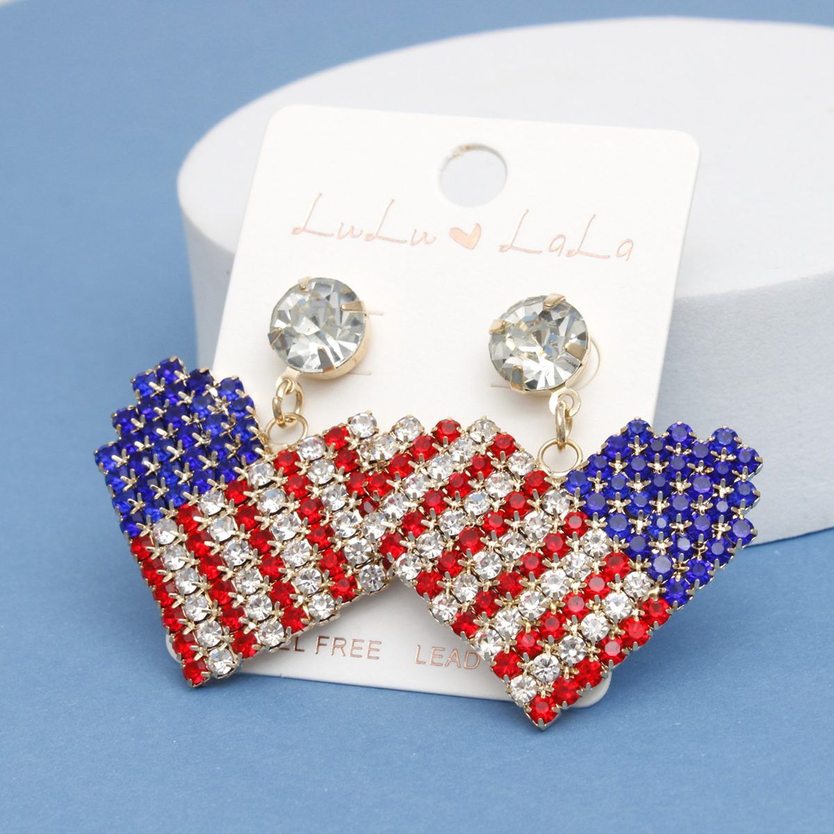 Drop Heart Freedom American Glam Gold Earrings