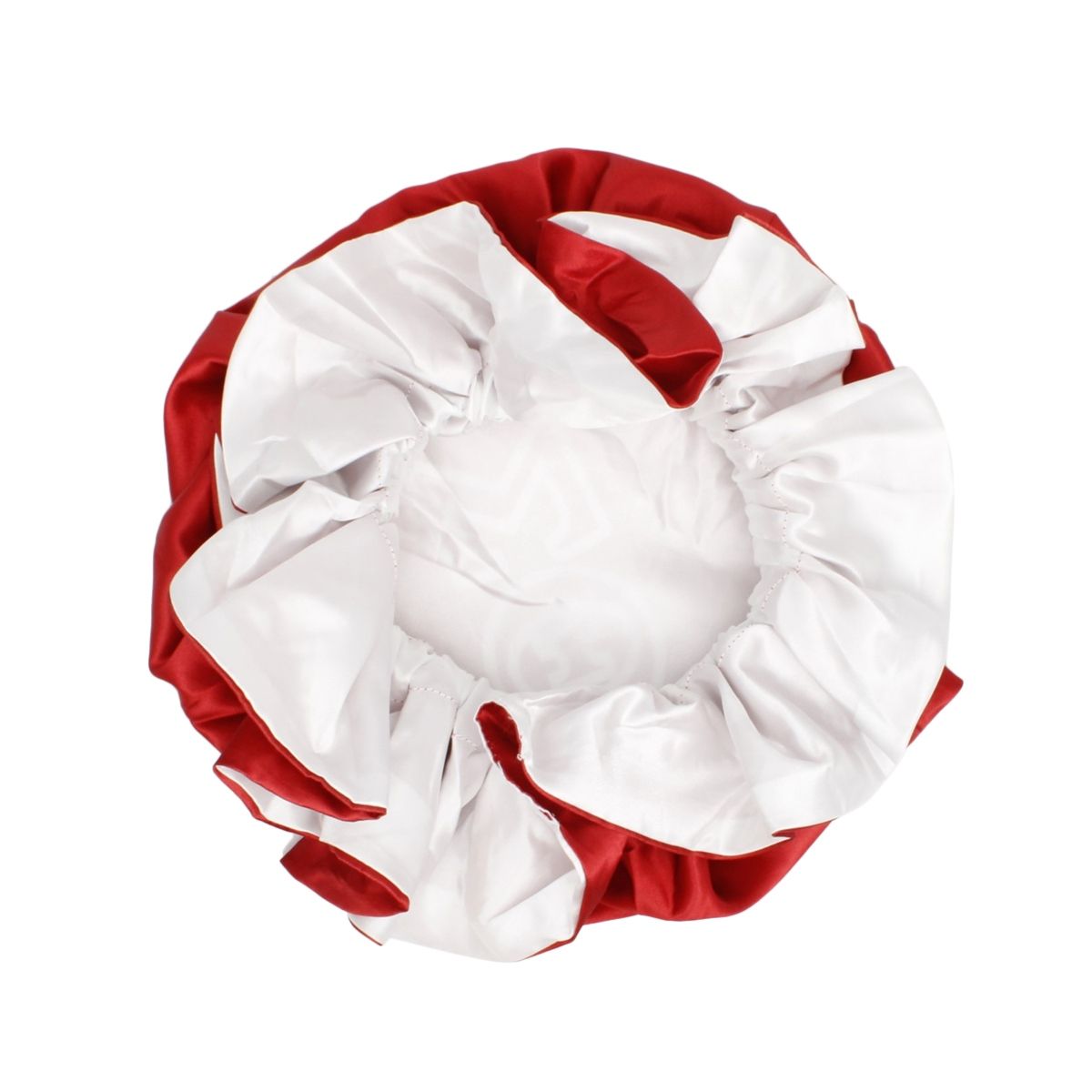 DST Sorority Red White Satin Sleep Bonnet Cap