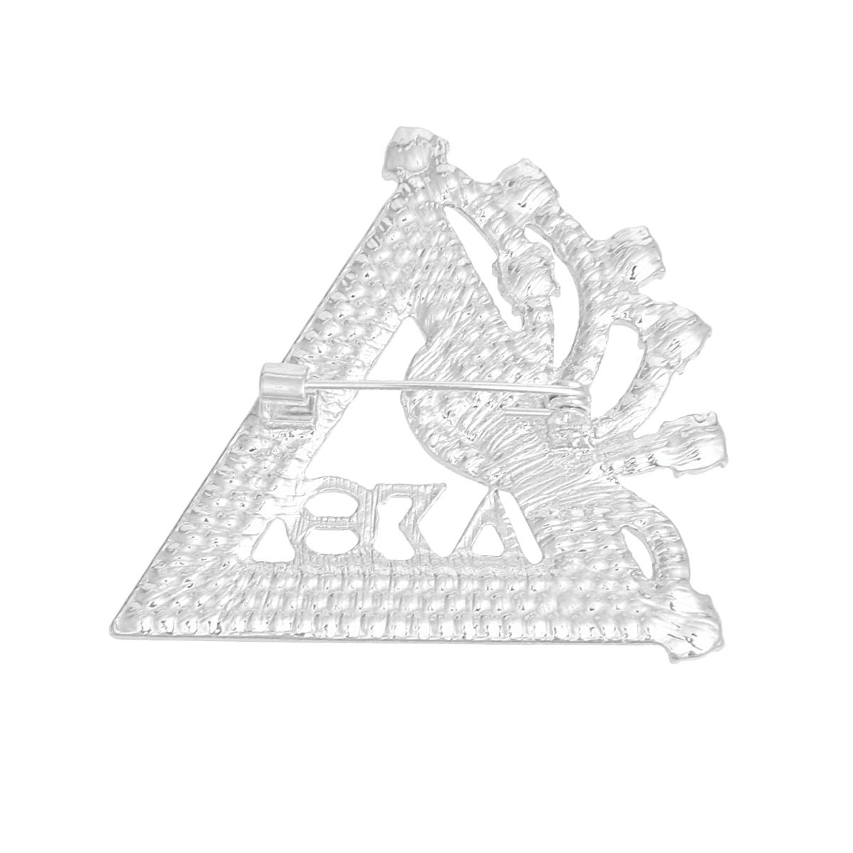 DST Sorority Red Silver Delta Brooch Pin for Women