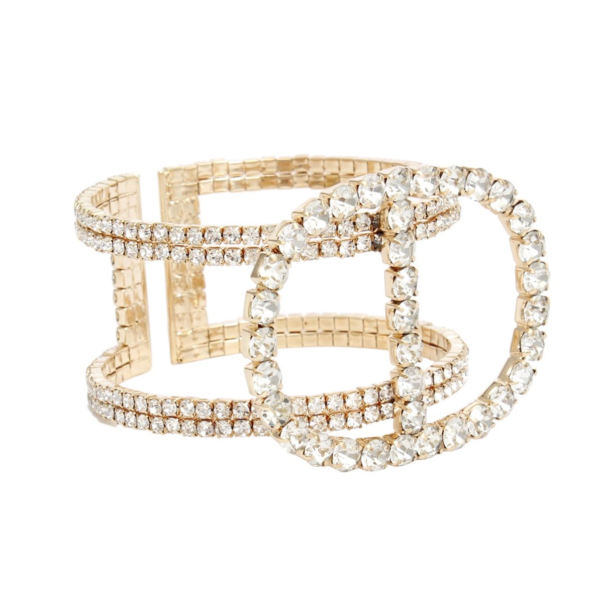 Cuff Gold Brilliant Luxe Pave Memory Wire Bracelet