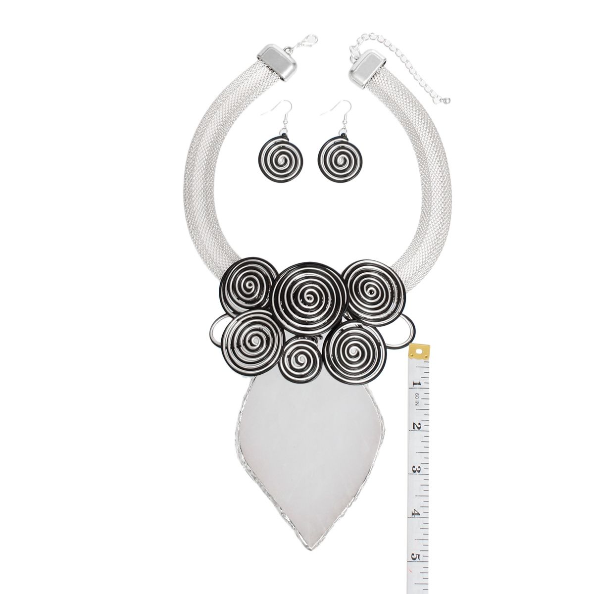 Pendant White Resin Leaf Wire Tribal Necklace