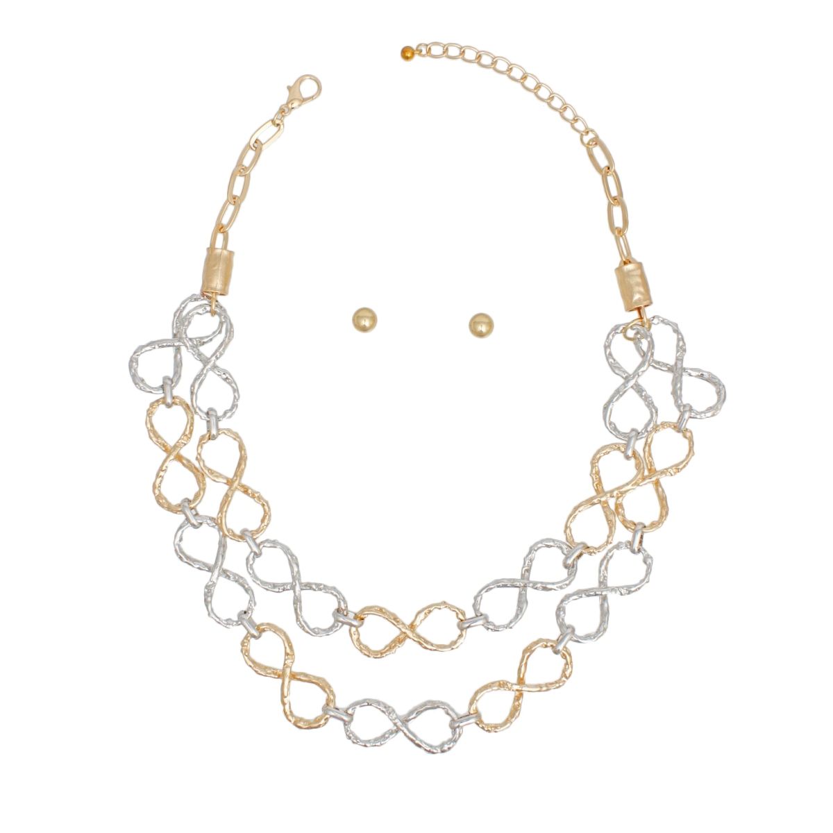 Chain Mixed Infinity Chain Link Rugged Necklace