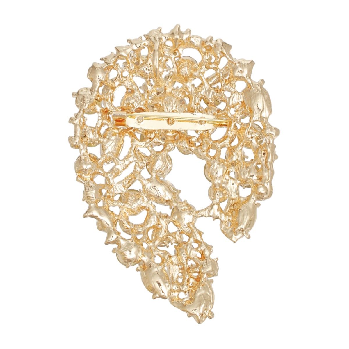Brooch Gold Vintage Luxury Glass Rhinestone Pin