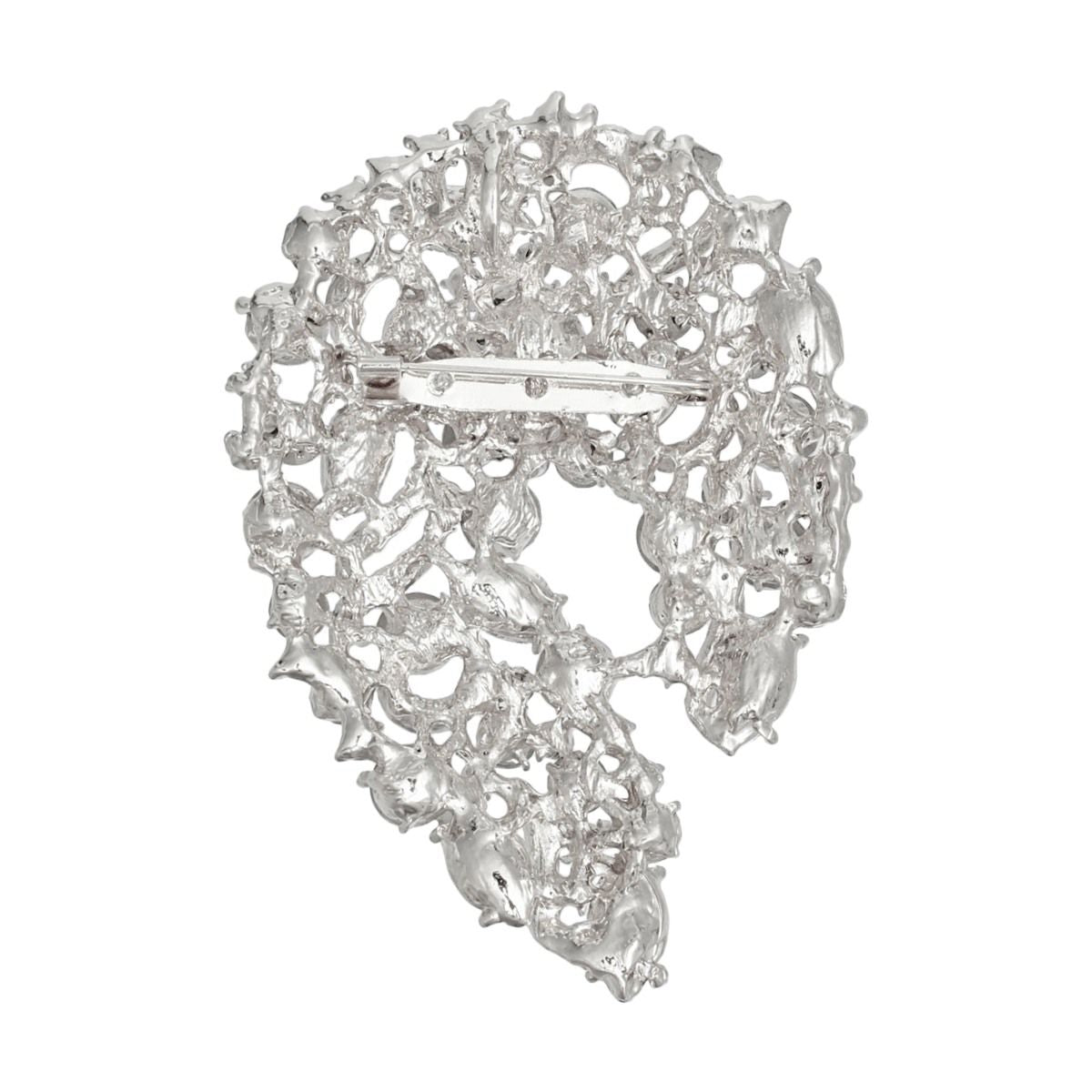 Brooch Silver Vintage Luxury Glass Rhinestone Pin