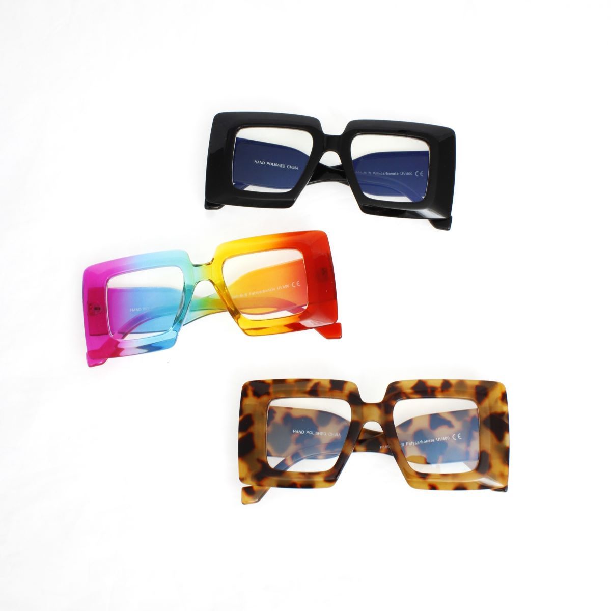 BLB Glasses Square Gray Tort Wide Edge Eyewear