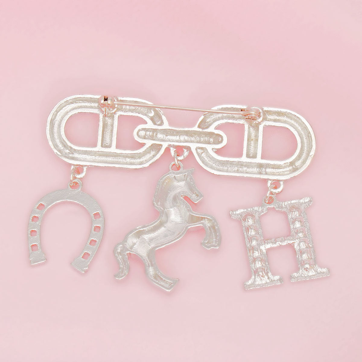 Brooch Silver Iconic H Equestrian Parisian Pin