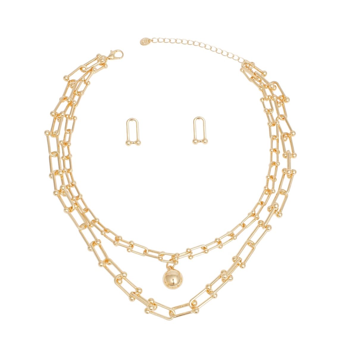 Chain Gold Gauge Links Layered Necklace Women