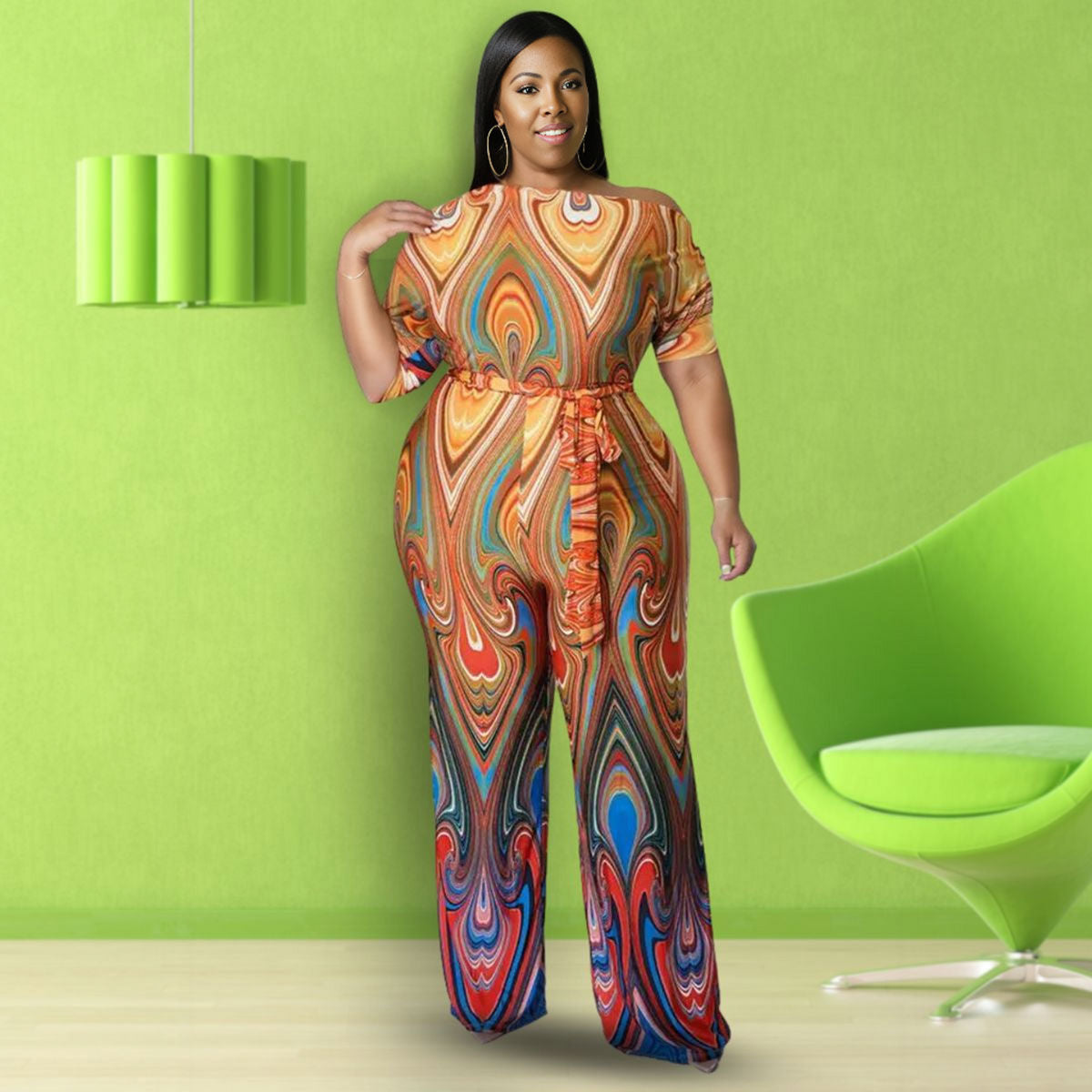4XL Rainbow Swirl Jumper