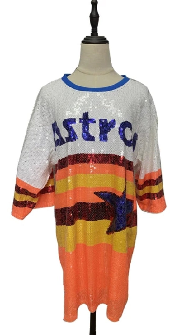 astros, Tops, Houston Astros Handmade Sequin Shirt Size Small