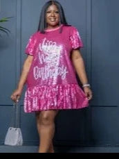 My Birthday Dress PINK Sequin Jersey