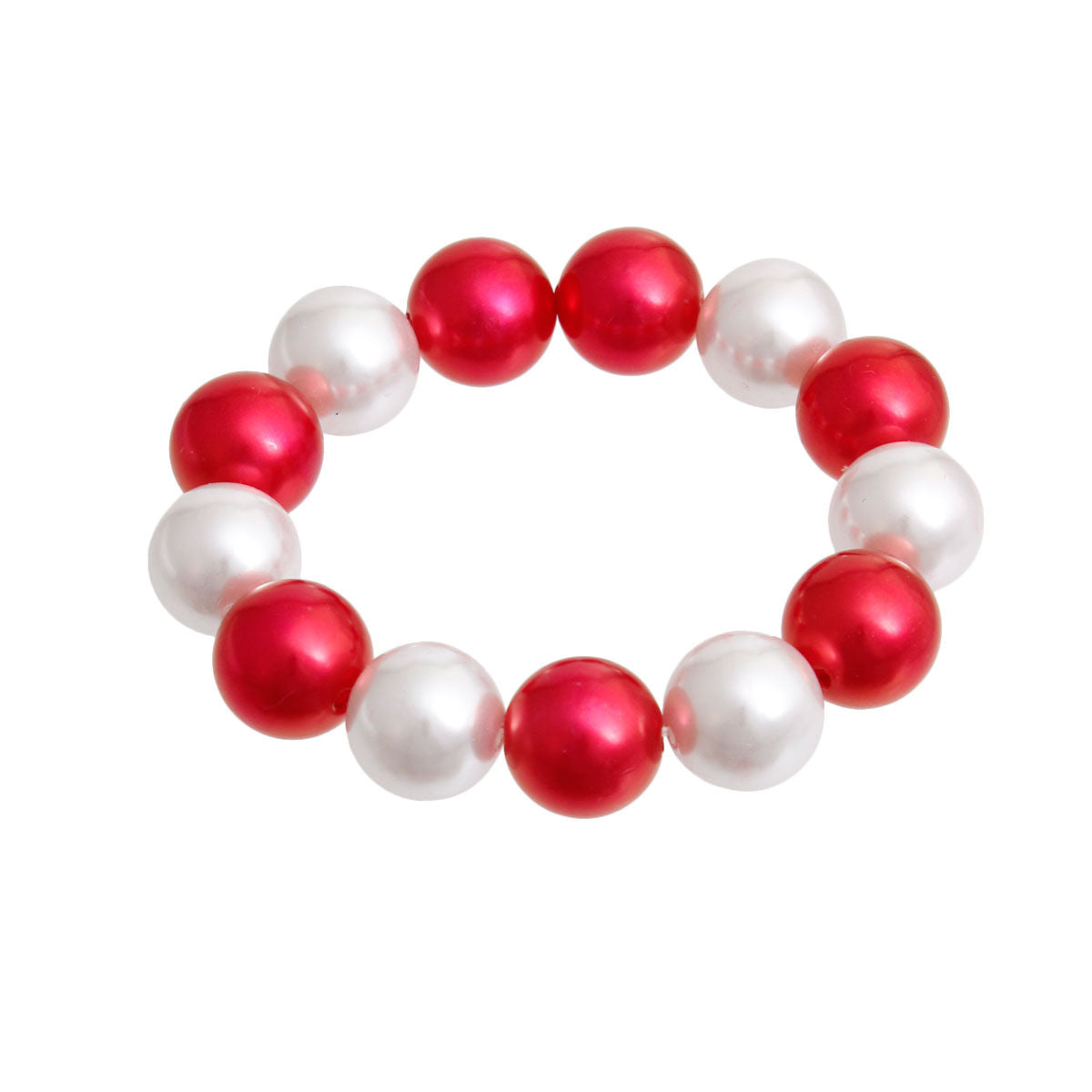 DST Red White Bubble Gum Pearl Bracelet