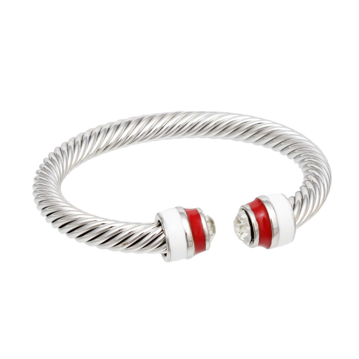 DST Thick Cable Classic Silver Bangle Bracelet