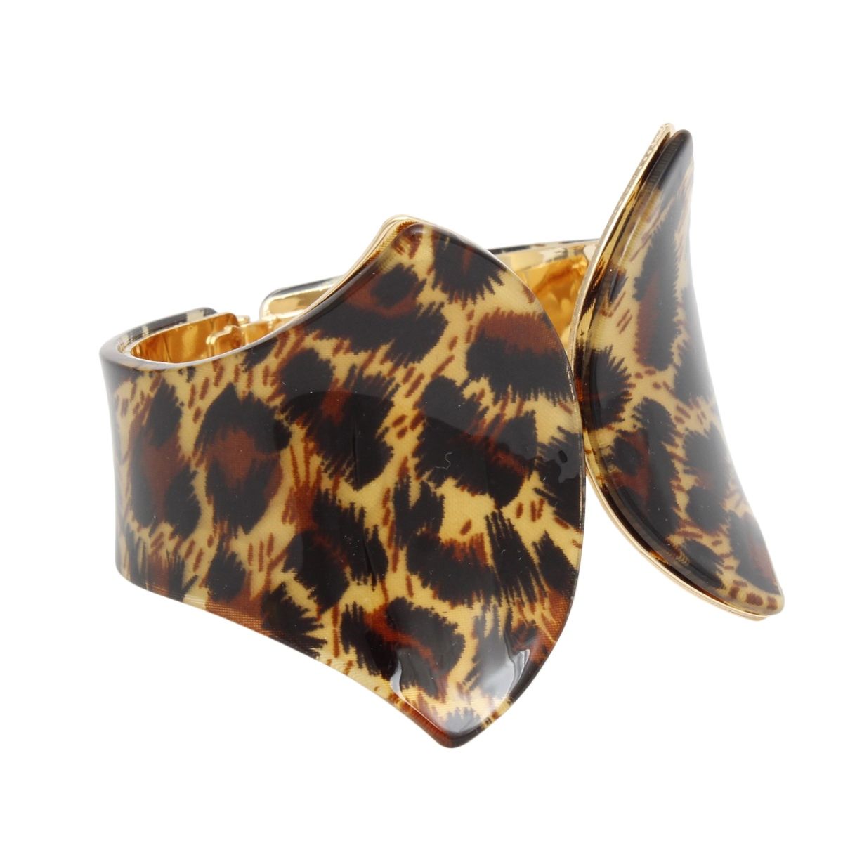 Cuff Leopard Print Pointed Hinge Bracelet Women