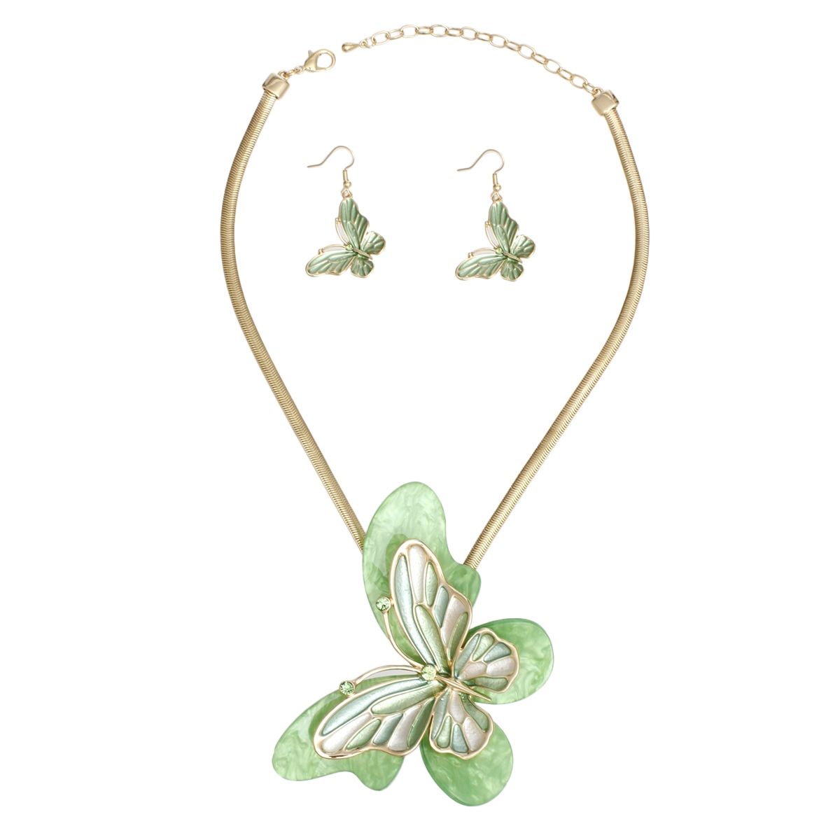 Pendant Green Butterfly 3D Necklace for Women