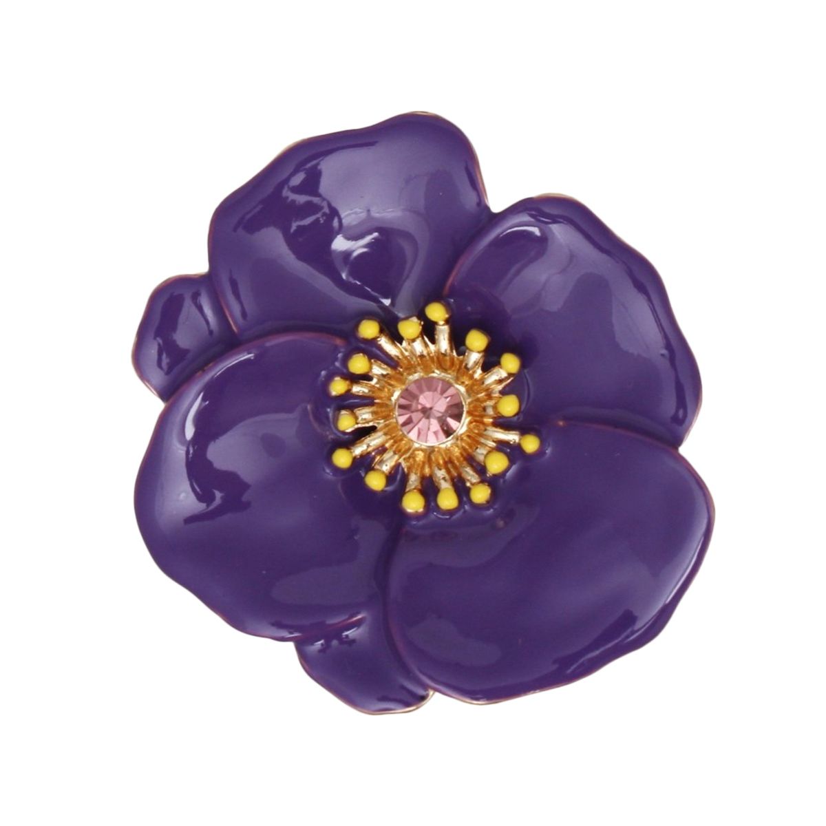Magnetic Brooch Purple Poppy Pin for Women