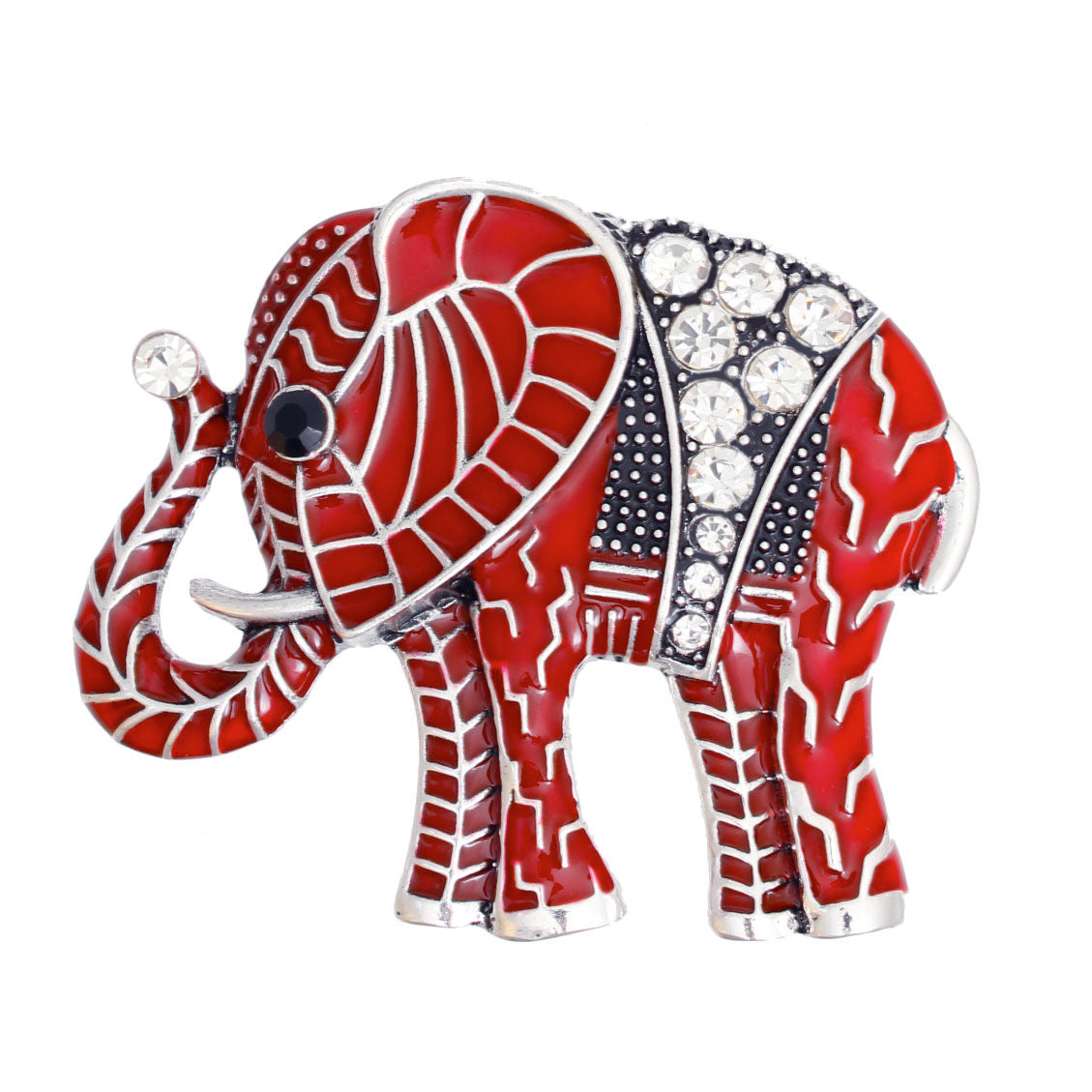 Brooch DST Red Elephant Bling Pin for Women