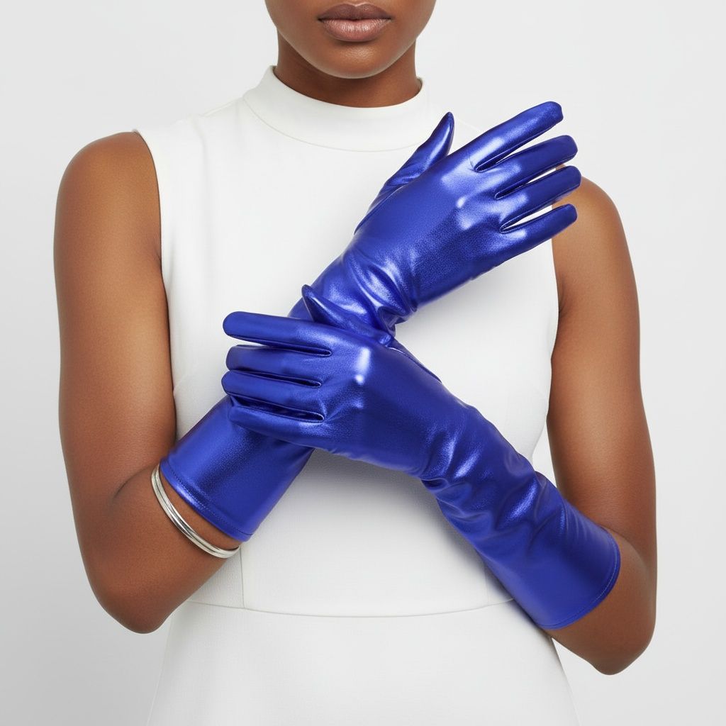 Royal Blue Metallic Formal Long Gloves ZPB SGRHO