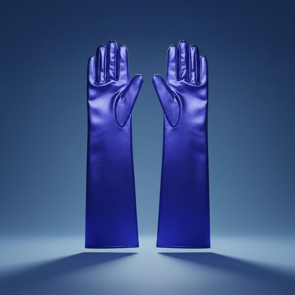 Royal Blue Metallic Formal Long Gloves ZPB SGRHO