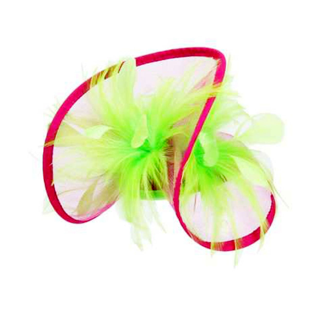 AKA Sorority Pink Green Folded Feather Fascinator