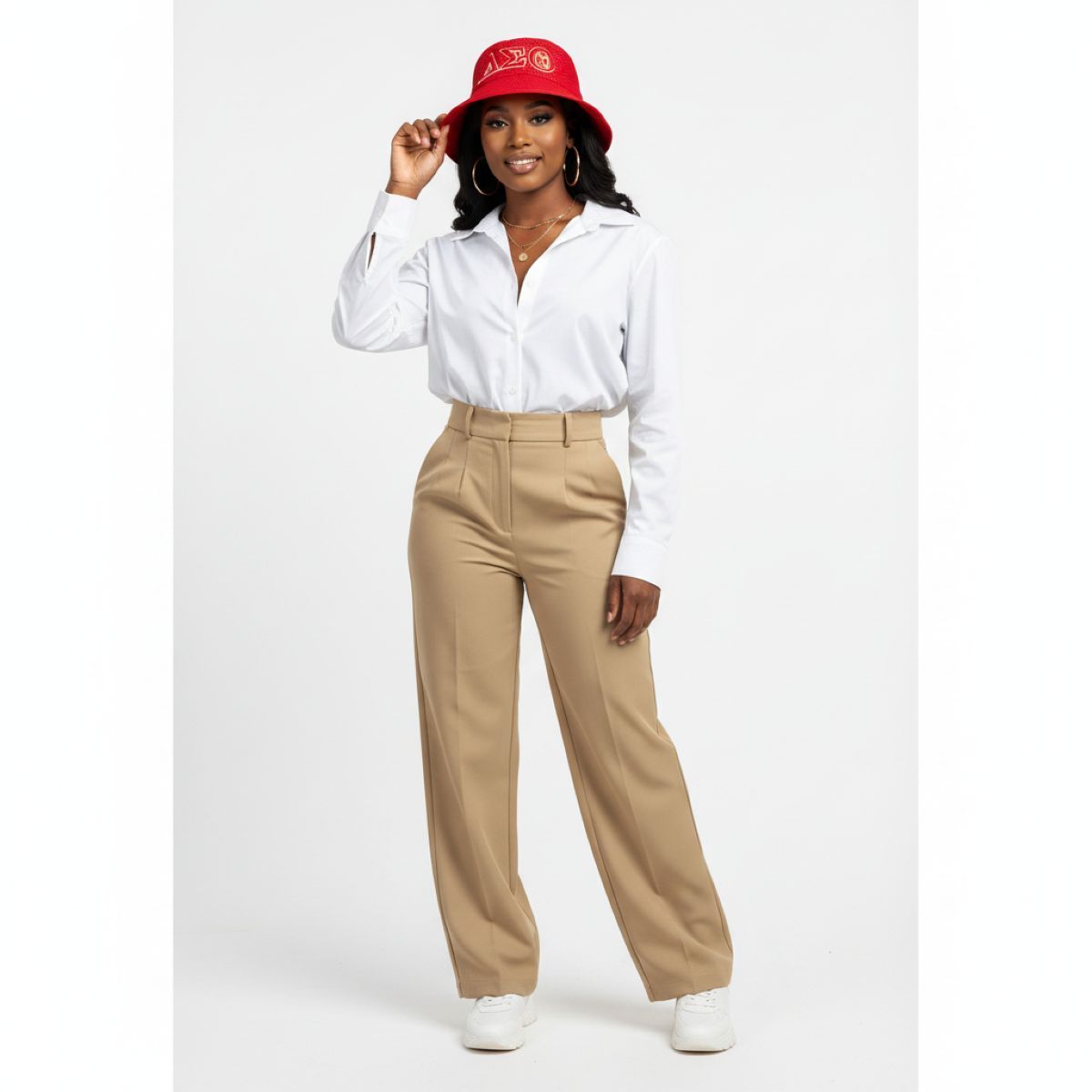 DST 1913 Sorority Red Mesh Embroidered Bucket Hat