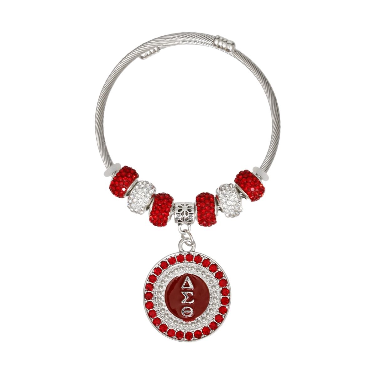 DST Greek Merch Bead and Charm Cable Bracelet