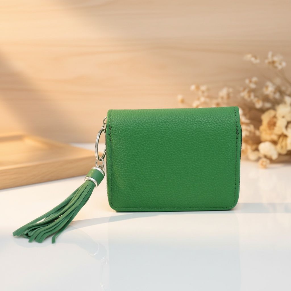 AKA Green Tassel Keychain Zipper Wallet Updated