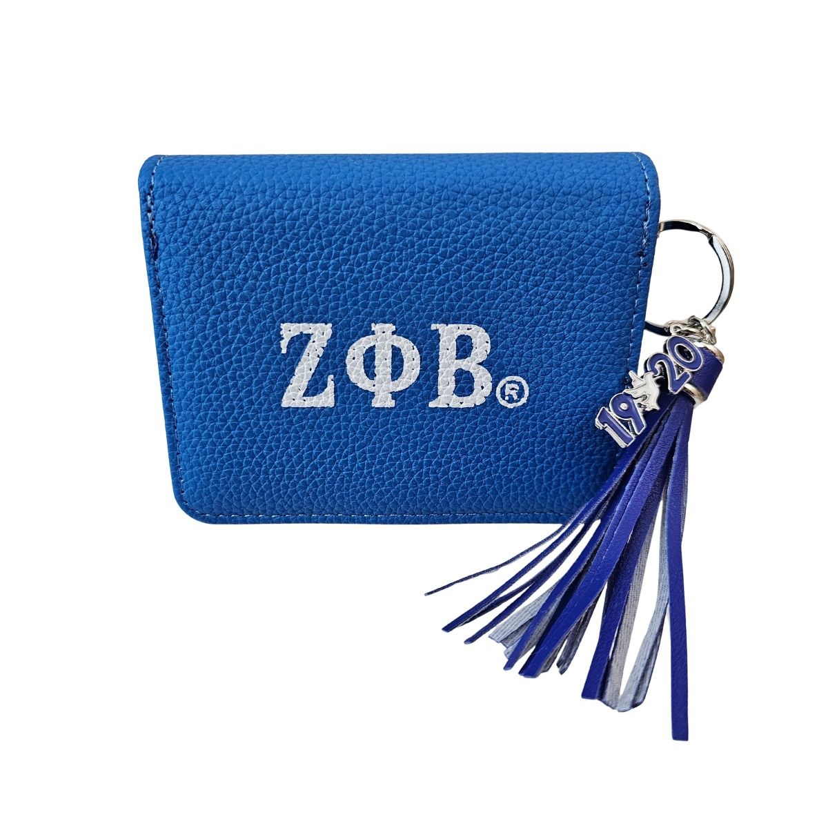 ZPB Sorority Blue Tassel Keychain Zipper Wallet