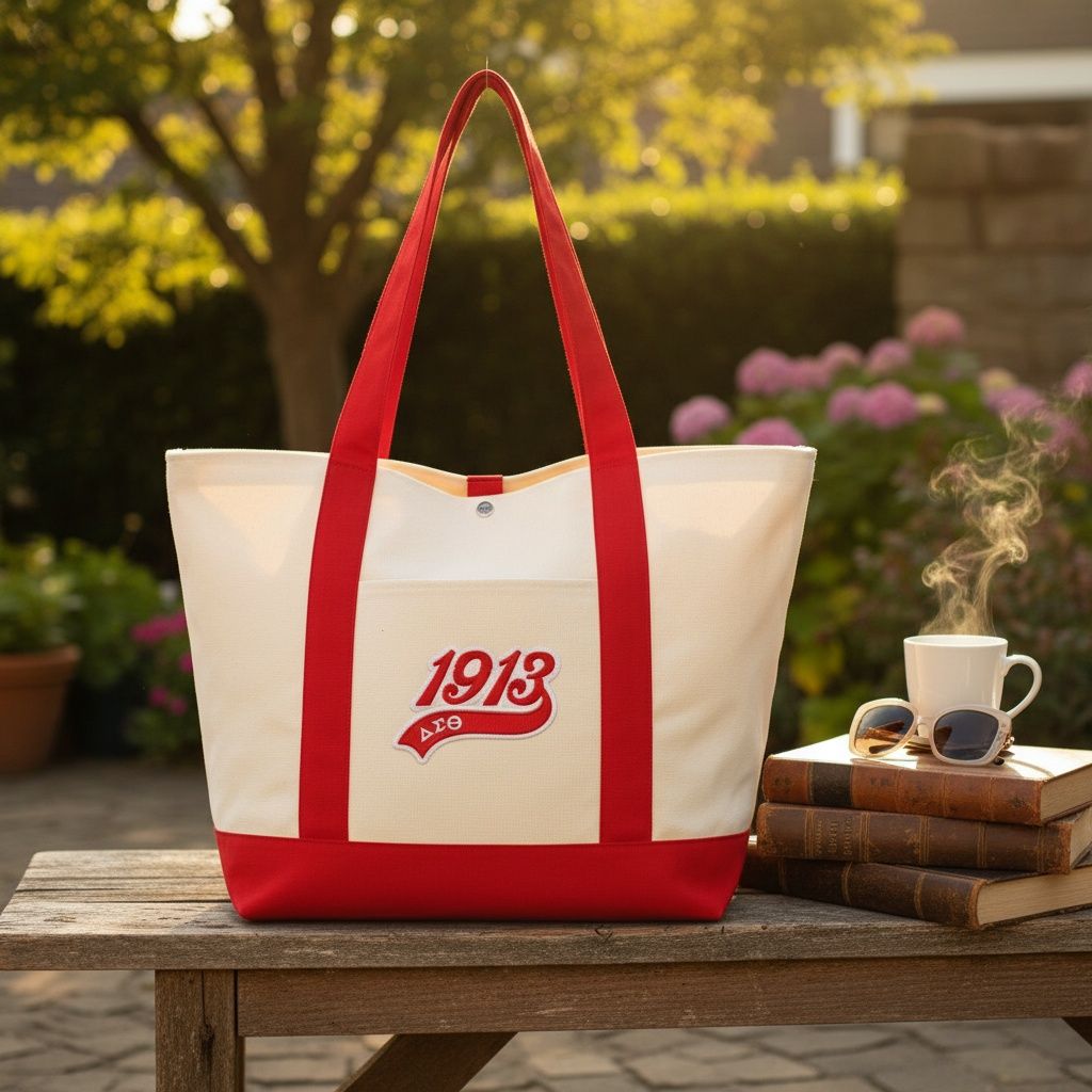 DST Sorority Large Canvas Tote Bag Reusable Merch