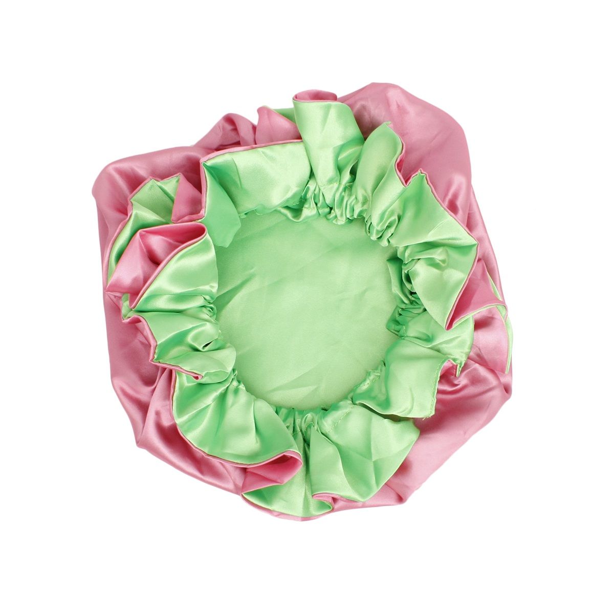 AKA Sorority Pink Green Satin Sleep Bonnet Cap