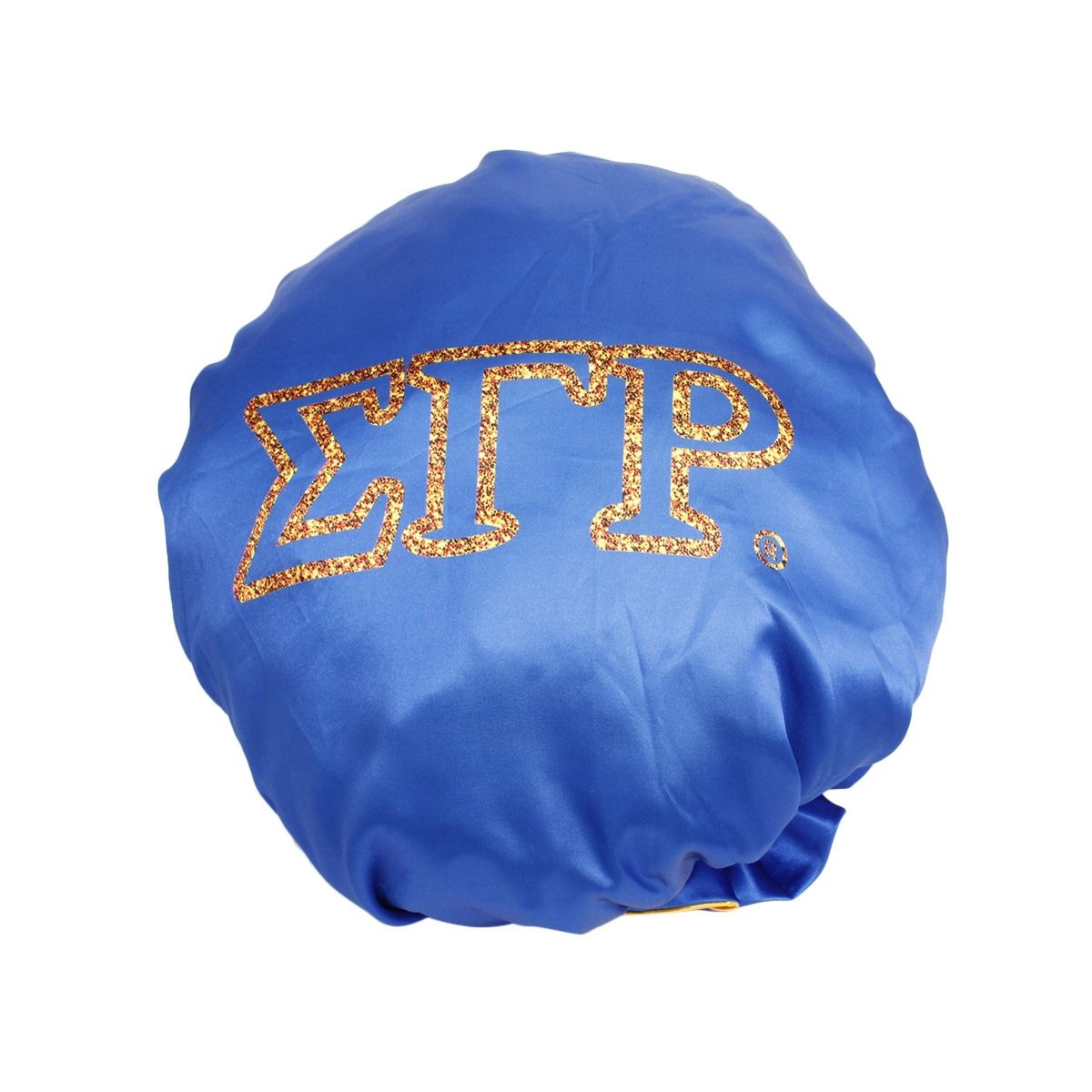 SGRHO Sorority Blue Gold Satin Sleep Bonnet Cap