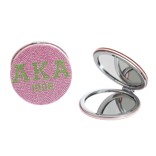 AKA Sorority Pink Bling Mirror Compact