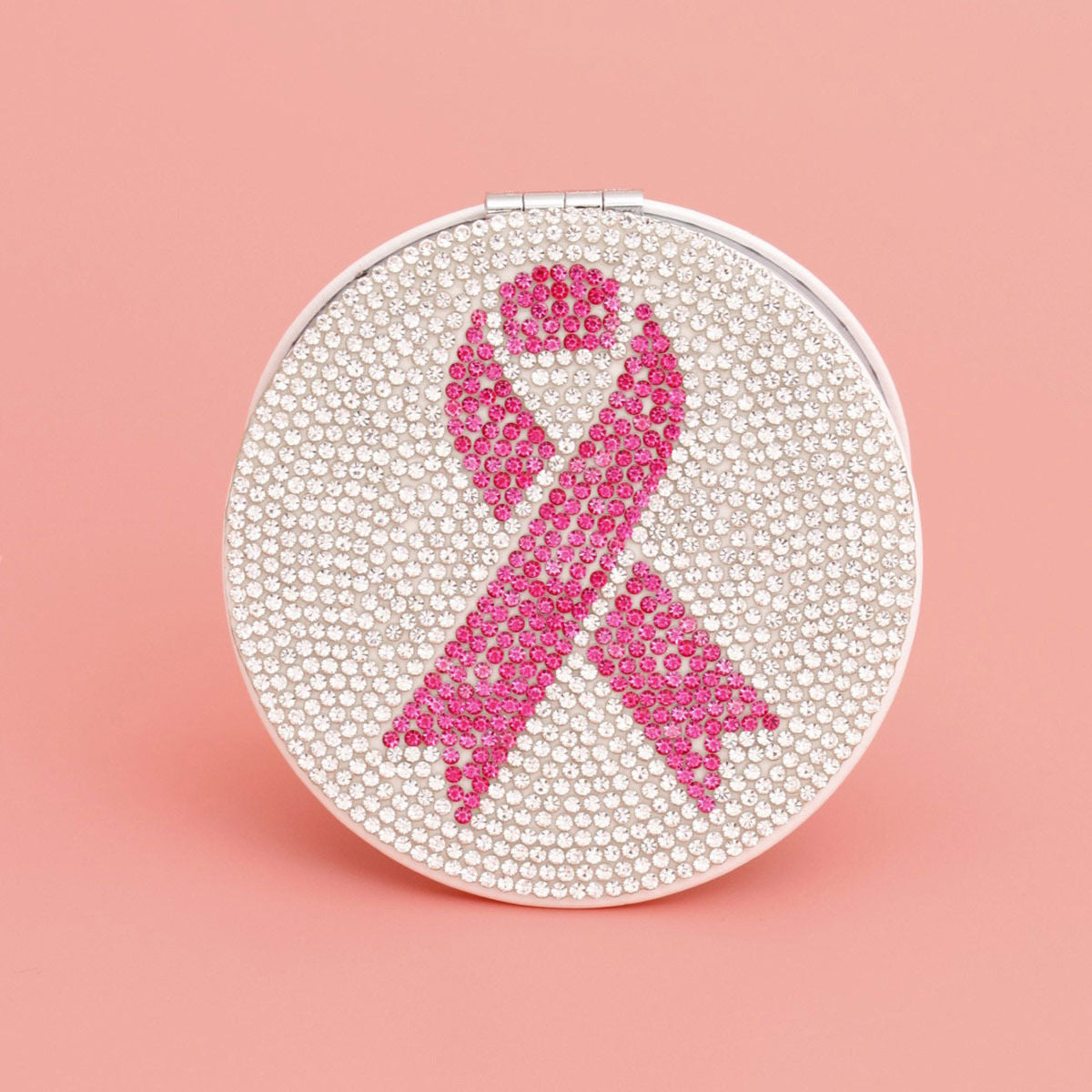 Breast Cancer Pink Ribbon Bling Mirror Compact