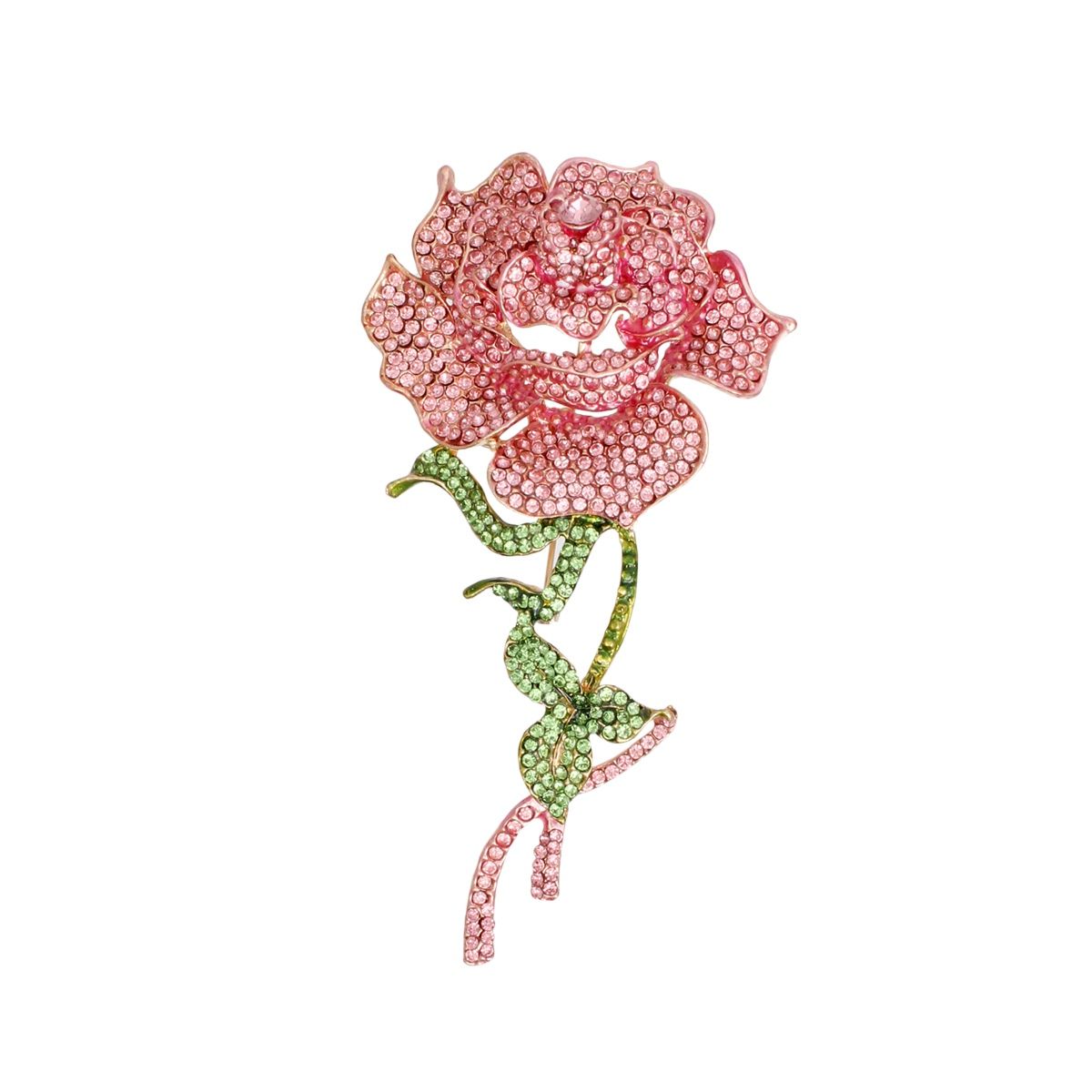AKA Sisterhood Sparkle Pink Rose Blooming Brooch