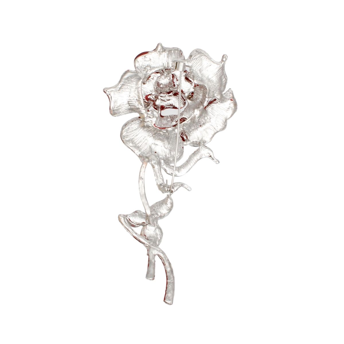 DST Sisterhood Sparkle Red Rose Blooming Brooch