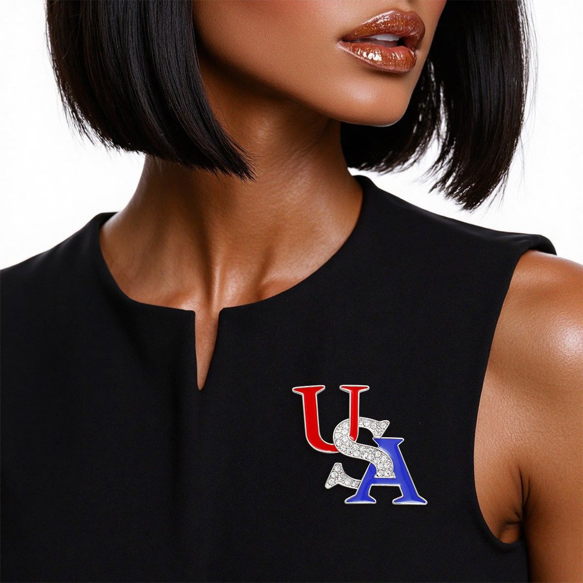 Brooch USA Firework Fashion American Silver Pin