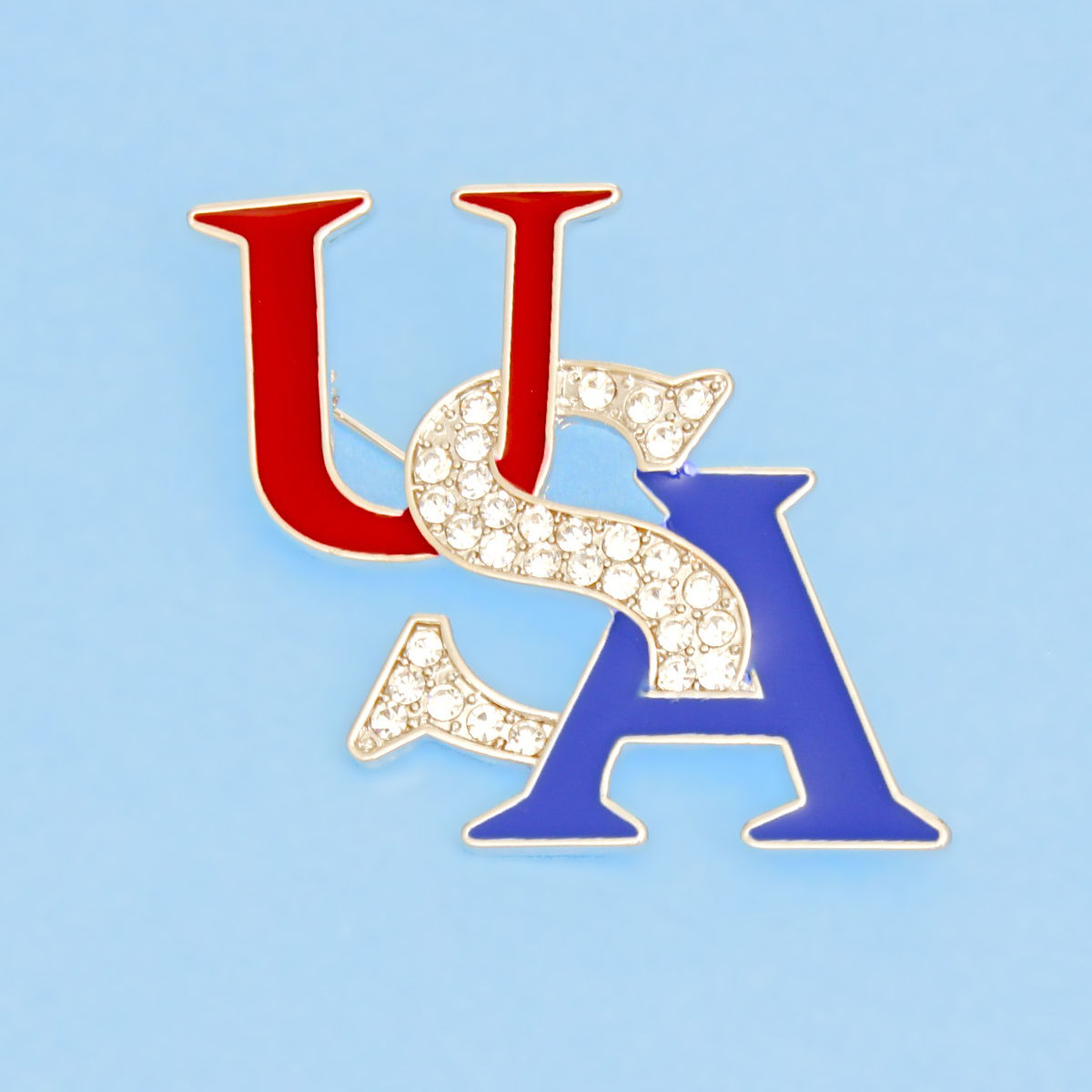 Brooch USA Firework Fashion American Silver Pin