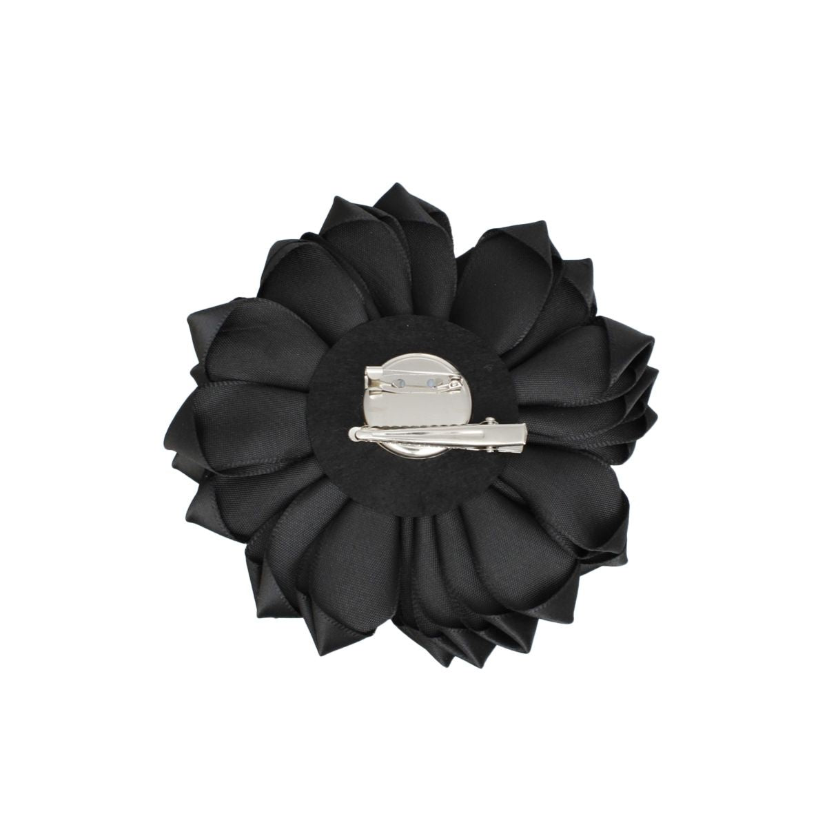 Brooch Black Flower Pearl Clip and Pin for Women