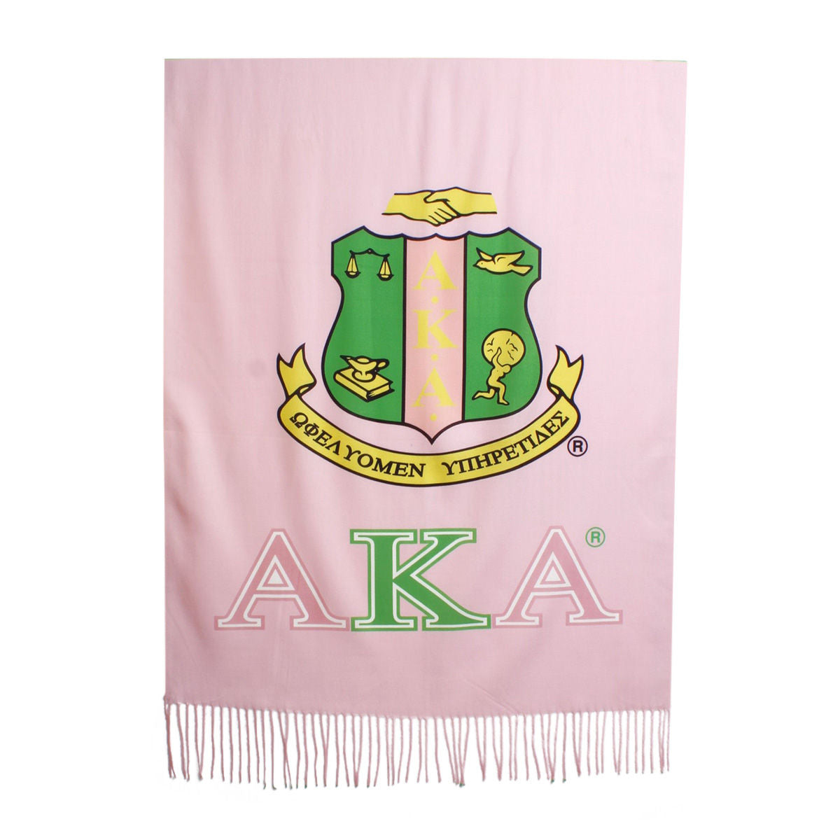 AKA Sorority Pale Pink Green Fashion Shawl Scarf