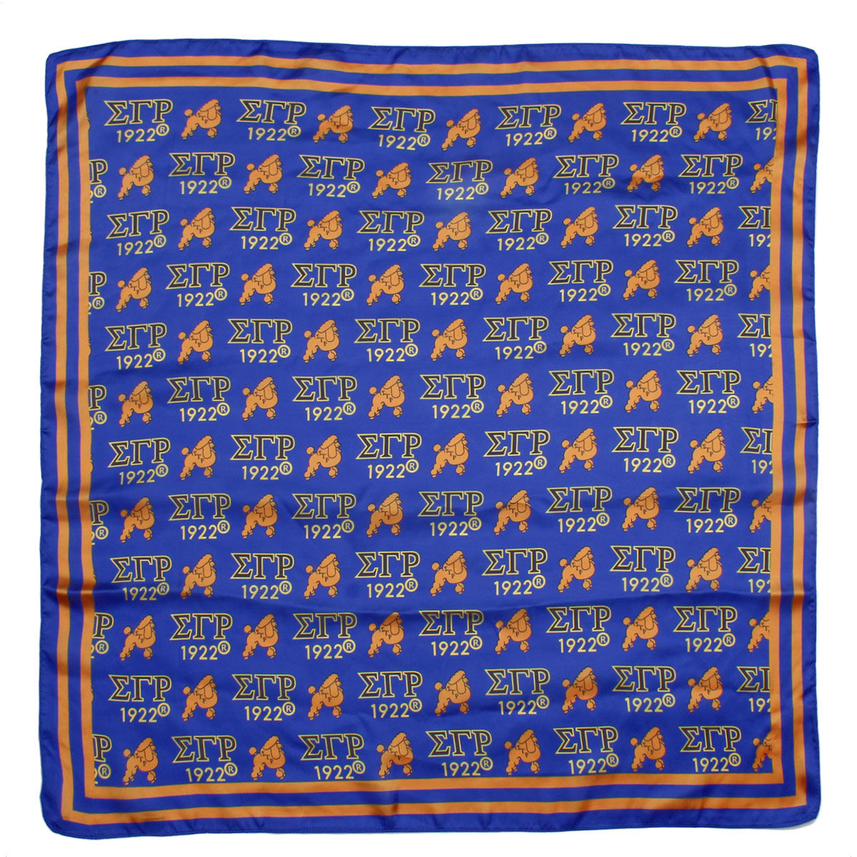 SGRHO Dark Blue and Yellow Poodle Square Scarf