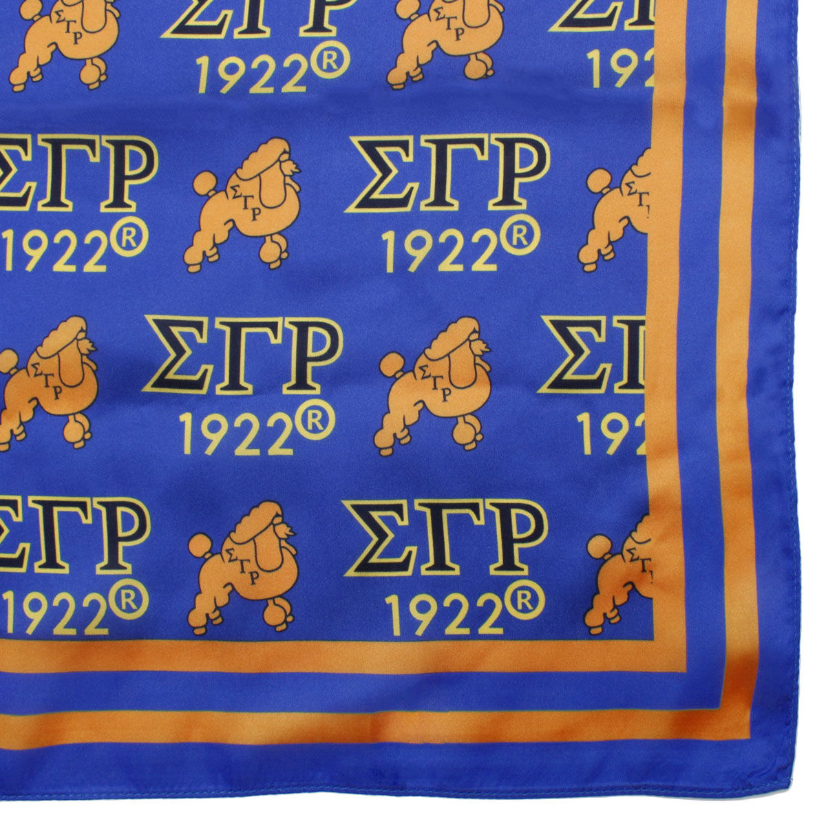 SGRHO Dark Blue and Yellow Poodle Square Scarf