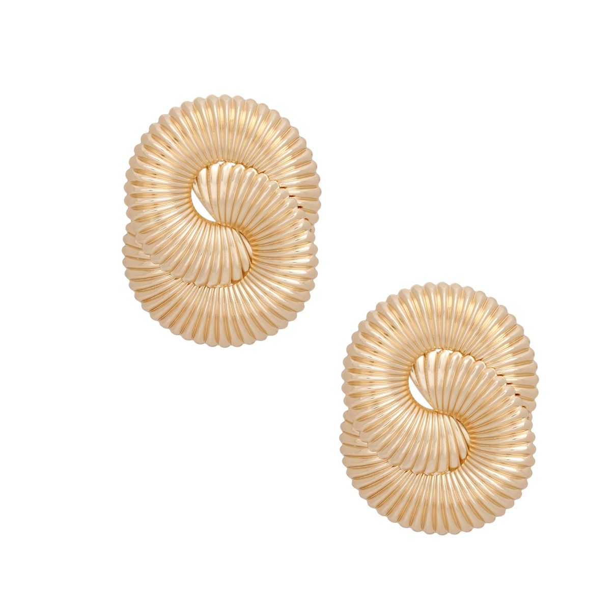 Stud Large Twisted Spiral Gold Large Earrings