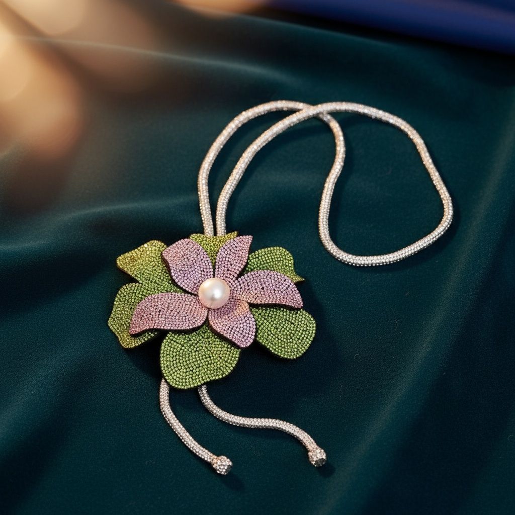 Long Y Brilliant AKA Blooming Flower Necklace