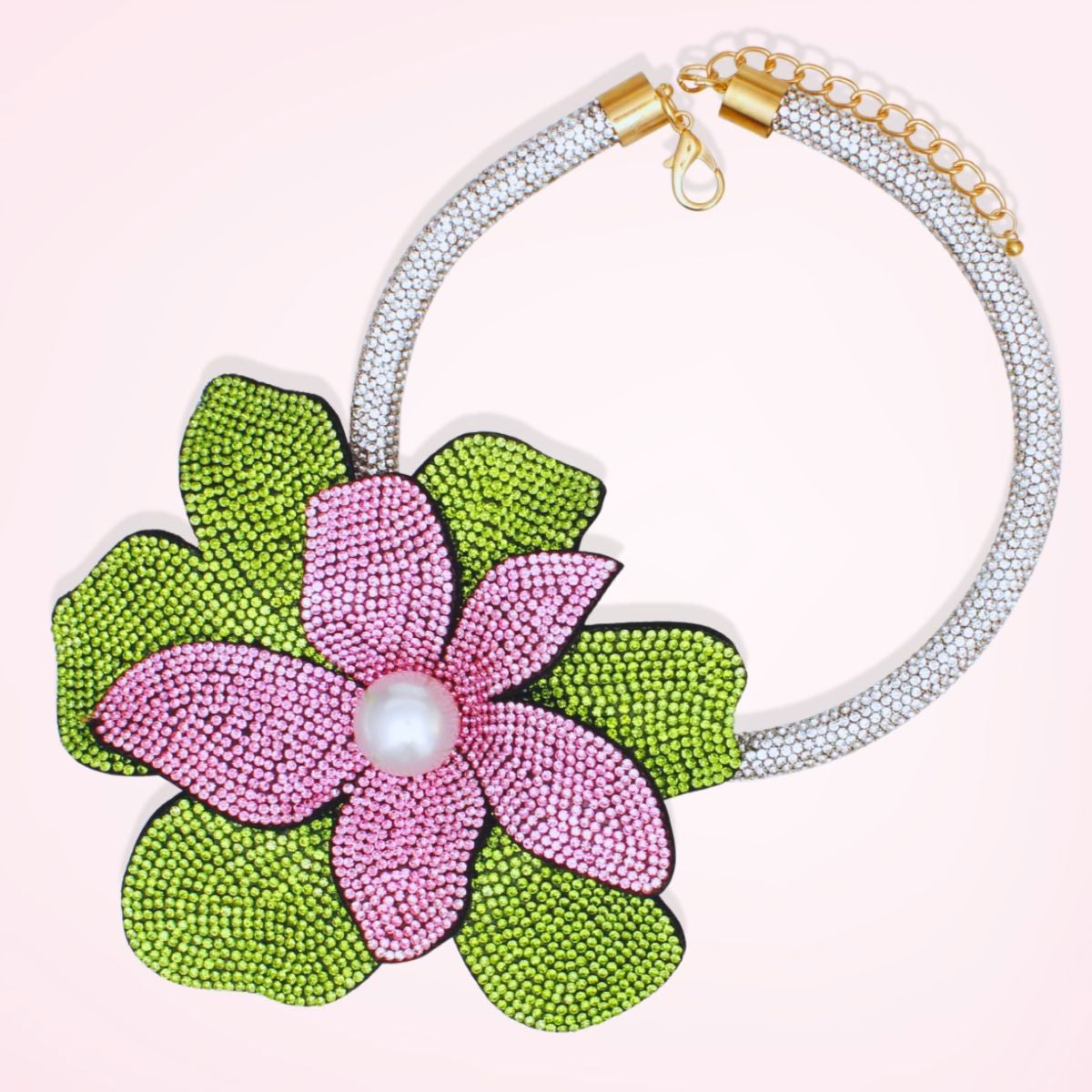 AKA Handcrafted Brilliance Flower Choker Necklace