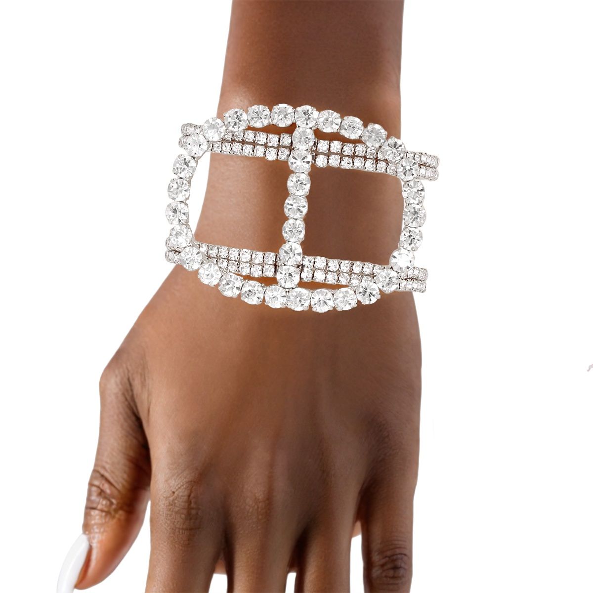 Cuff Silver Brilliant Luxe Pave Wire Bracelet