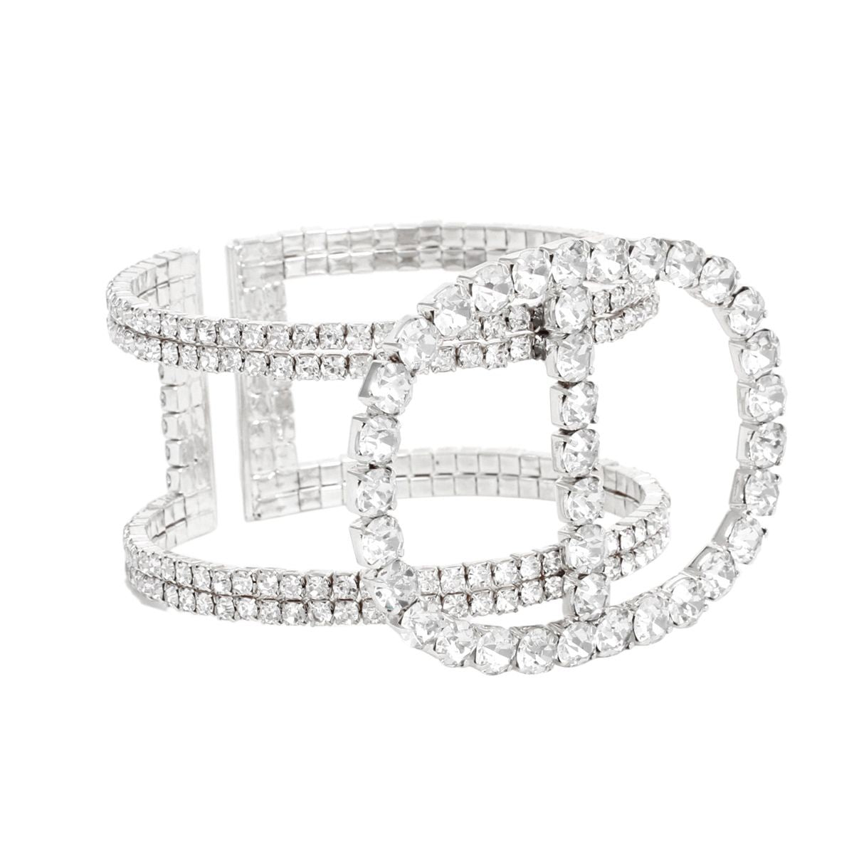 Cuff Silver Brilliant Luxe Pave Wire Bracelet
