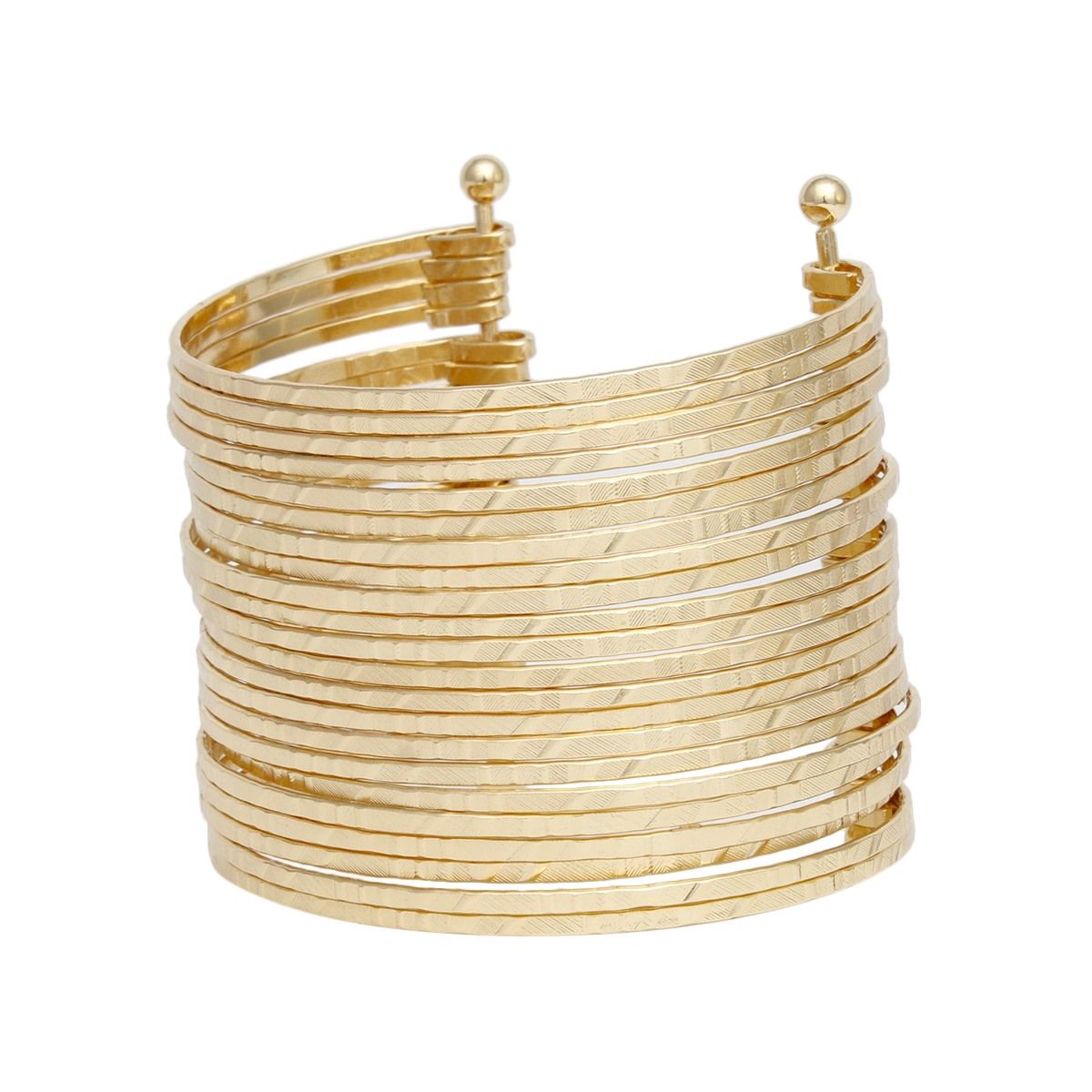 Cuff Gold 22 Row Bangle Bracelet for Women