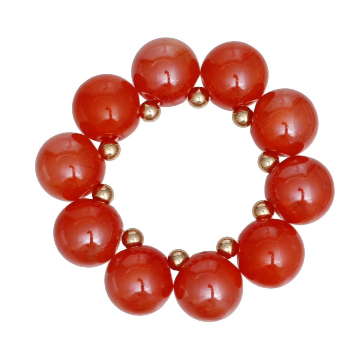 Bracelet Swirled Orange Marble Bubble Ball Bead