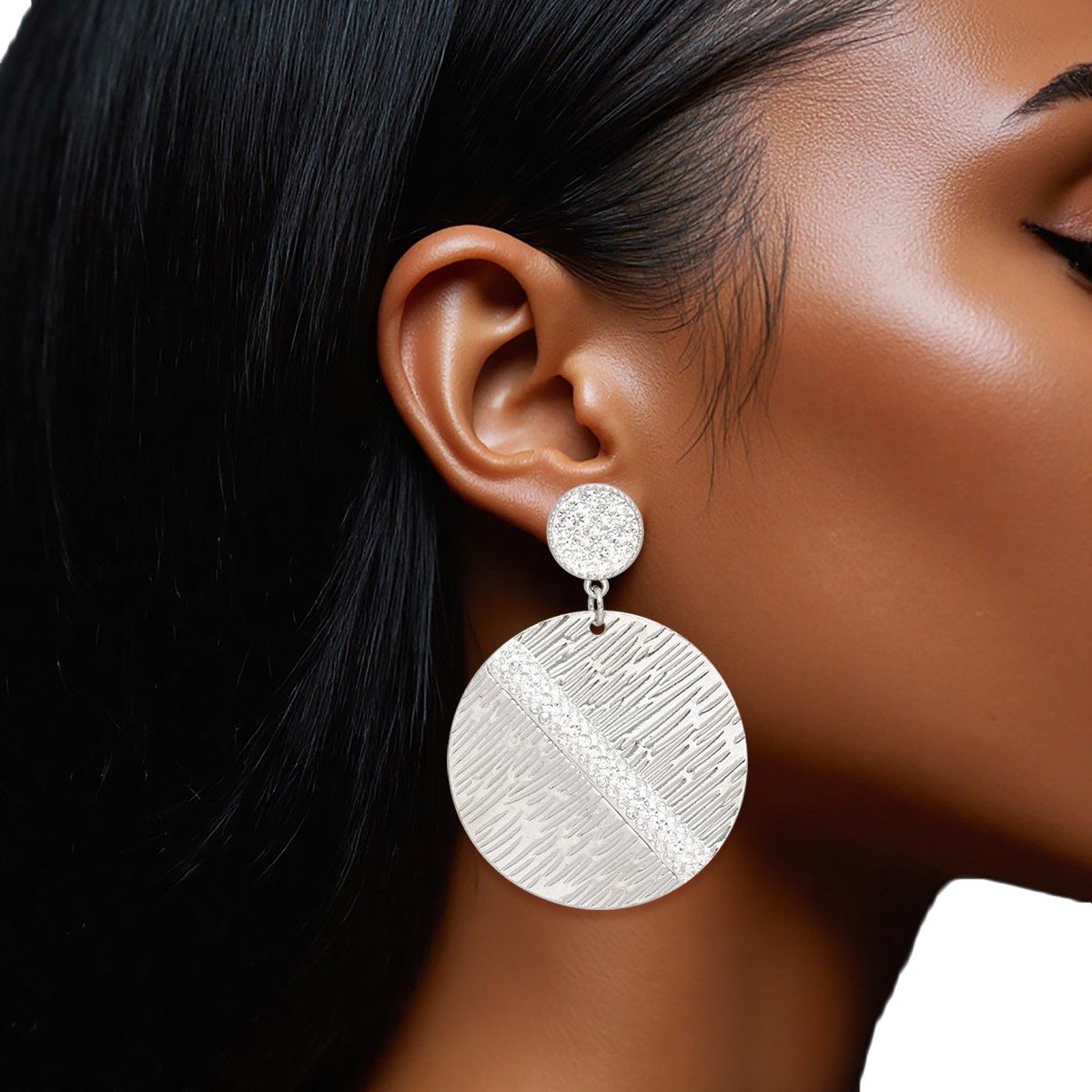 Drop Silver Party Ready Clear Rhinestone Earrings