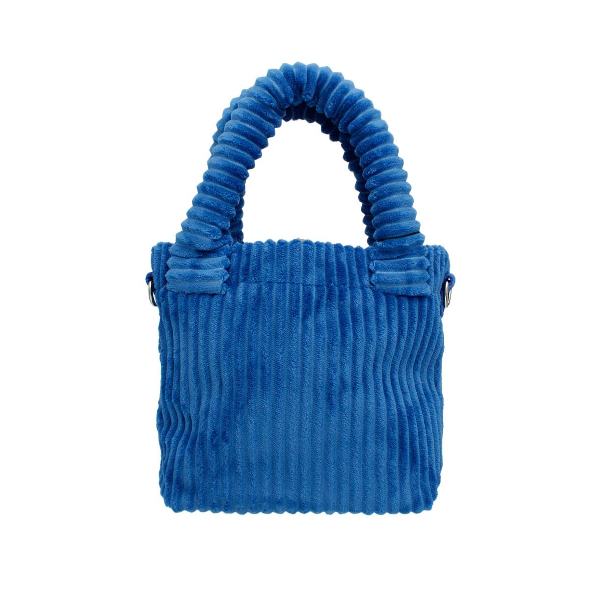 ZPB & SGRHO Blue Corduroy Small Tote Handbag